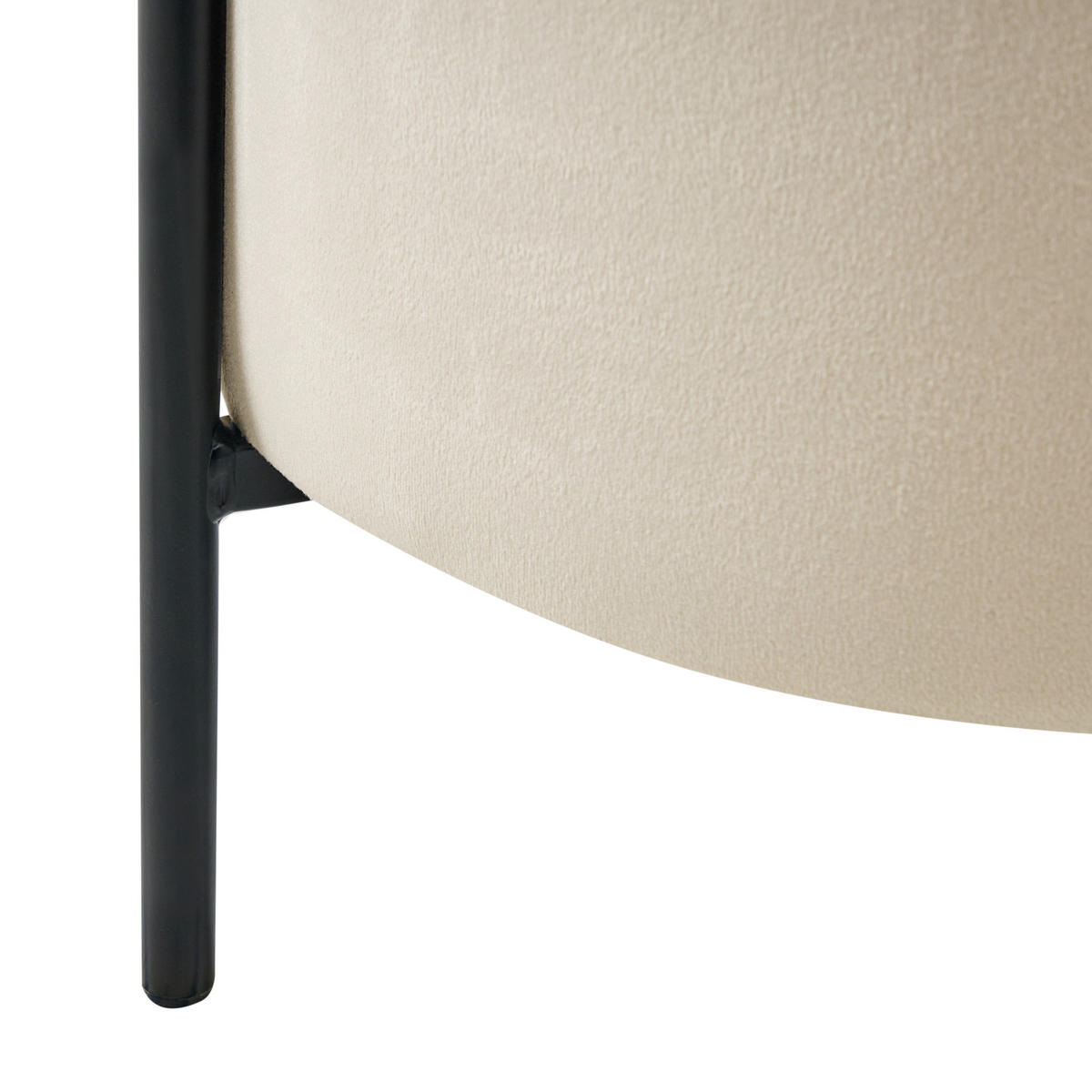 POUF Hellbeige Wenona - Beige/Schwarz, Textil (37/40/37cm) - Beliani
