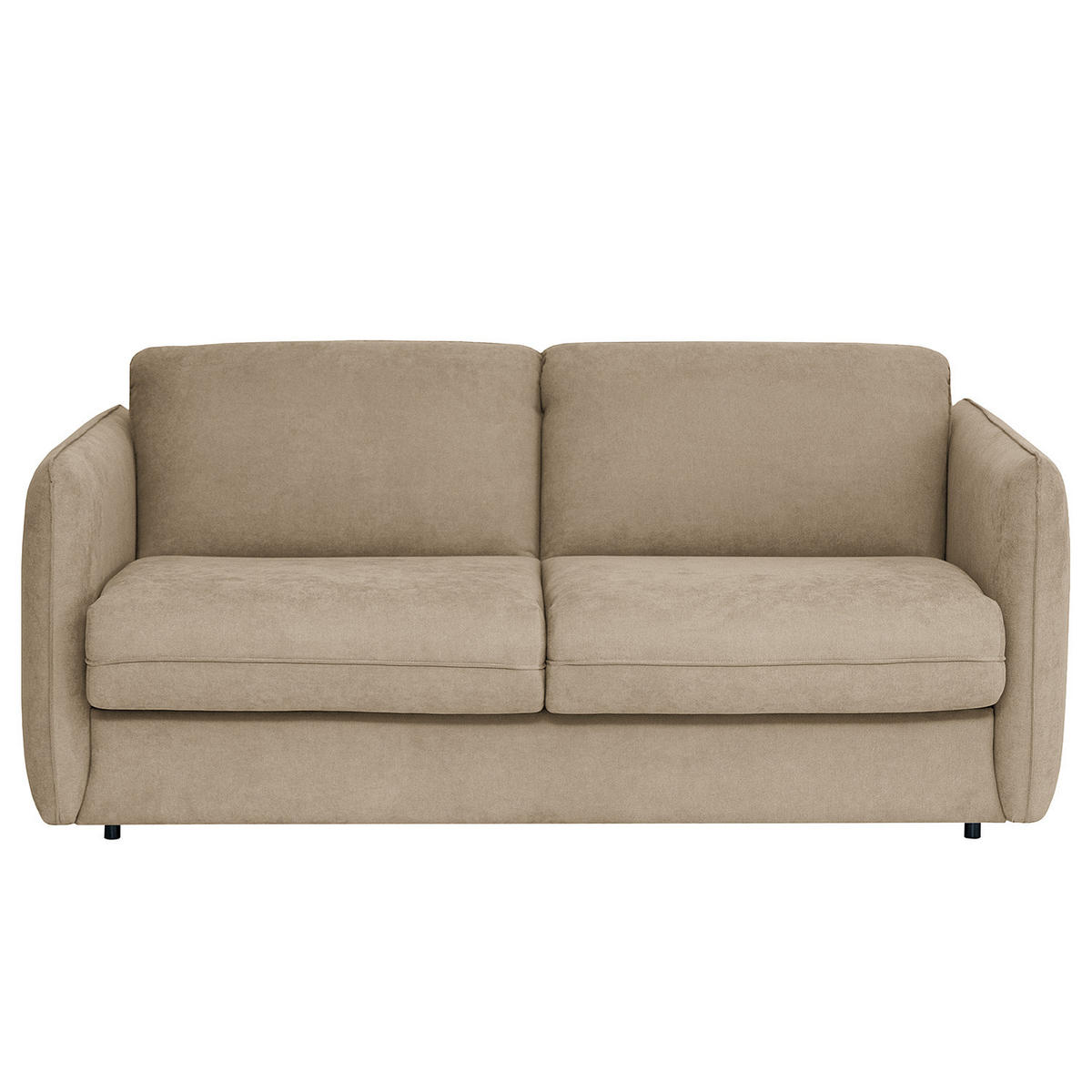SCHLAFSOFA mit Matratze - Taupe/Schwarz, Kunststoff/Textil (194/86/104cm) - home24