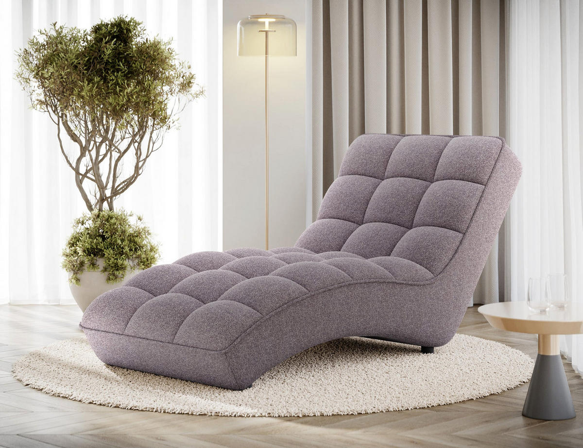 CHAISELONGUE Loren – Moderne Recamiere mit hoher Rückenlehne, HR-Kaltschaum und elegantem Design - Grau, Kunststoff (85/170/85cm) - Wohnideebilder