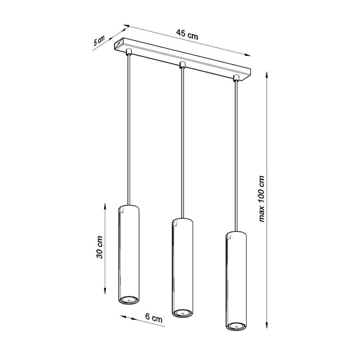 LED HÄNGELEUCHTE LAGOS Metall Schwarz 3-Flammig - Schwarz, Metall (45/6/90cm)