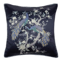 ZIERKISSEN Belvedere Pfau - Blau, Kunststoff/Textil (50/50cm) - LAURA ASHLEY