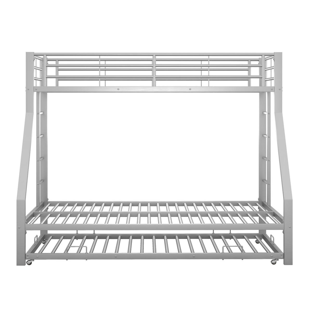 ETAGENBETT 90/140x200 cm mit Ausziehbett und Leitern auf beiden Seiten, Silber - Silberfarben, Holzwerkstoff (90/200cm) - Redom