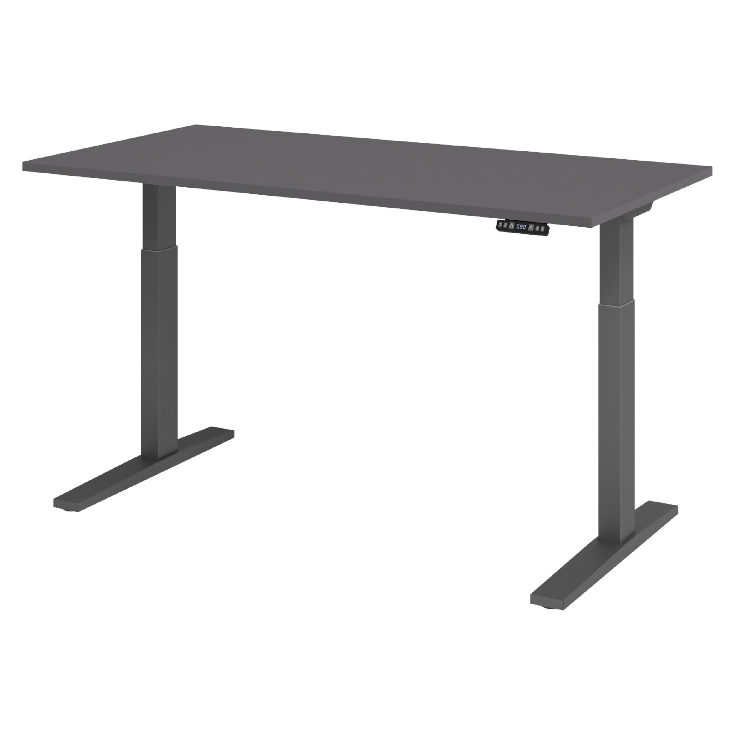 SCHREIBTISCH elektrisch XMKA 80/160/74 cm in Graphitfarben/Graphitfarben - Graphitfarben, Holzwerkstoff (80/160/74cm) - bümö