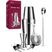 COCKTAIL Shaker Set Edelstahl 8-teiliges Set - Silberfarben, Metall (9.7/9.6/23.3cm)