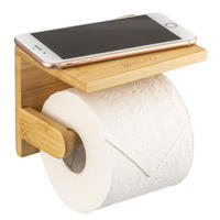 TOILETTENPAPIERHALTER, Bambus, zum Kleben - Braun, Holz (20/4/11.5cm) - eluno