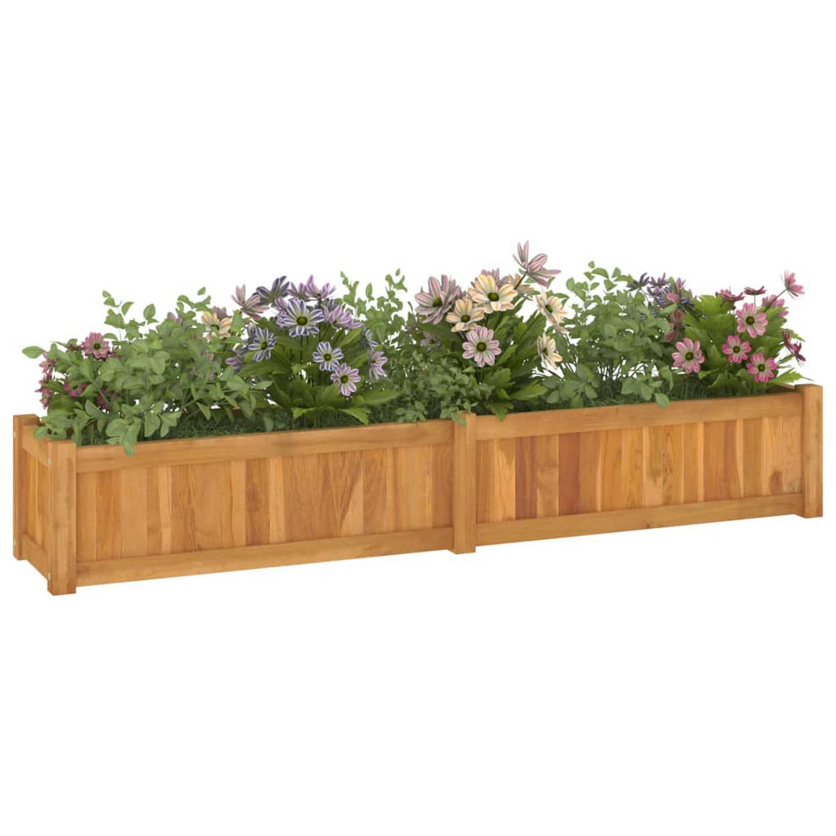 HOCHBEET 150x30x25 cm Massivholz Teak - Braun, Holz (150/25/30cm)