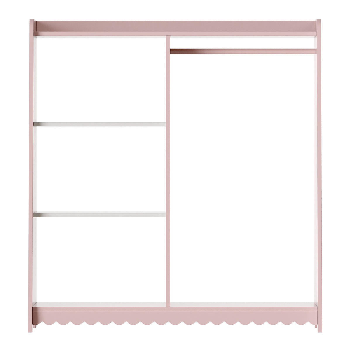 DĚTSKÁ SKŘÍŇ Vestnes - bílá/růžová, kompozitní dřevo (80/90/38cm) - [en.casa]