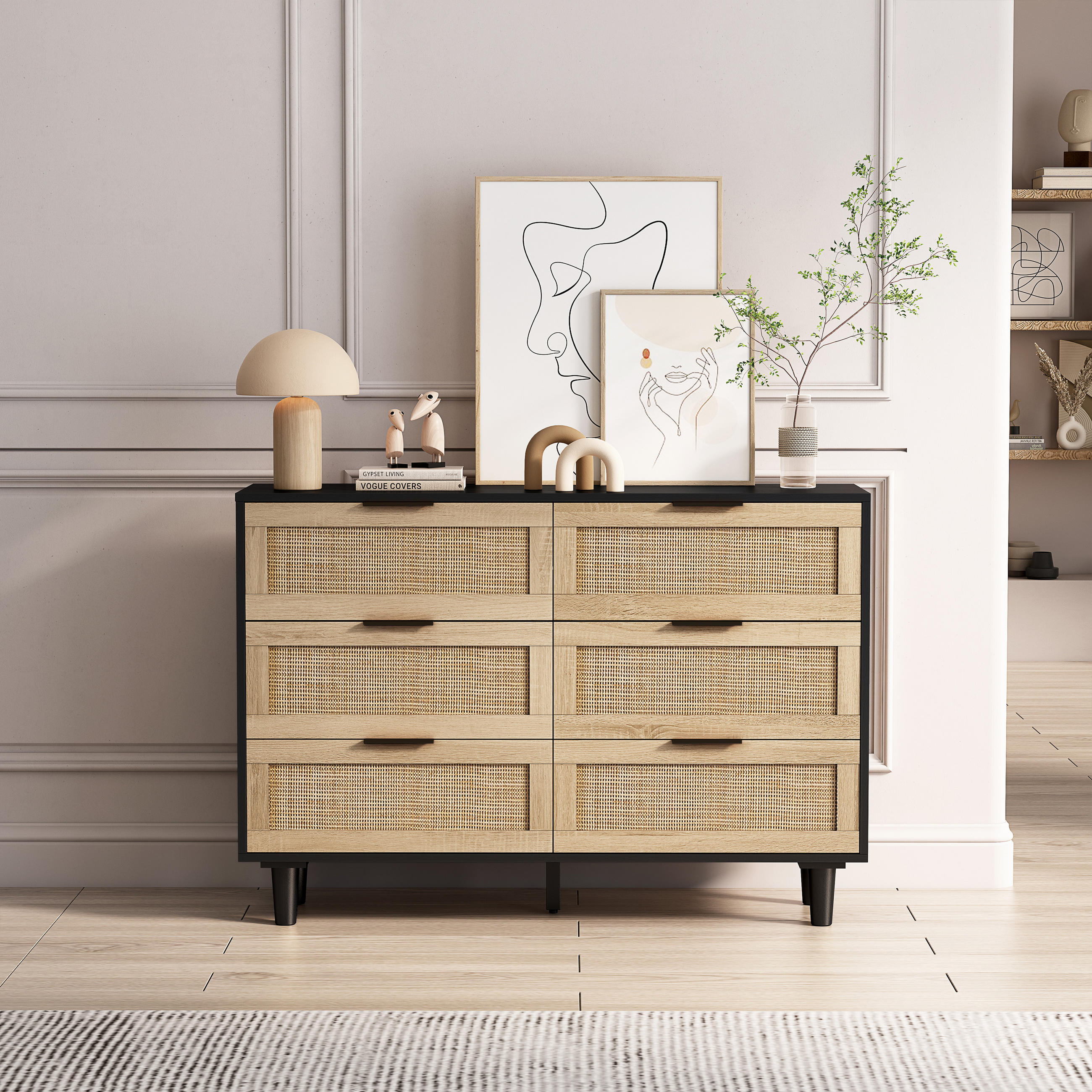 SIDEBOARD Schwarz 110/40/75 cm - Schwarz, Holzwerkstoff (40/75/110cm) - Urban Meuble