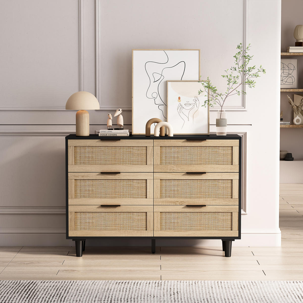 SIDEBOARD Schwarz 110/40/75 cm - Schwarz, Holzwerkstoff (40/75/110cm) - Urban Meuble