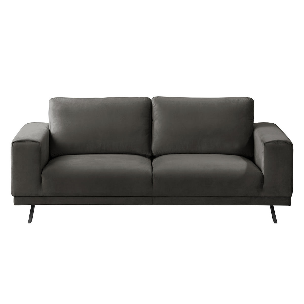 POLSTERGARNITUR (3-2) - Samt - Grau, Textil (1/1/1cm) - home24