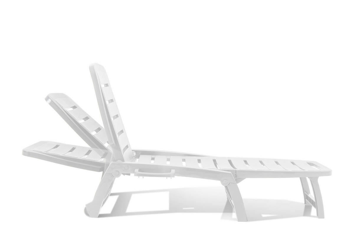 SONNENLIEGE BURRA 2-tlg, Weiß - Weiß, Kunststoff (64/87/146cm) - KONSIMO®