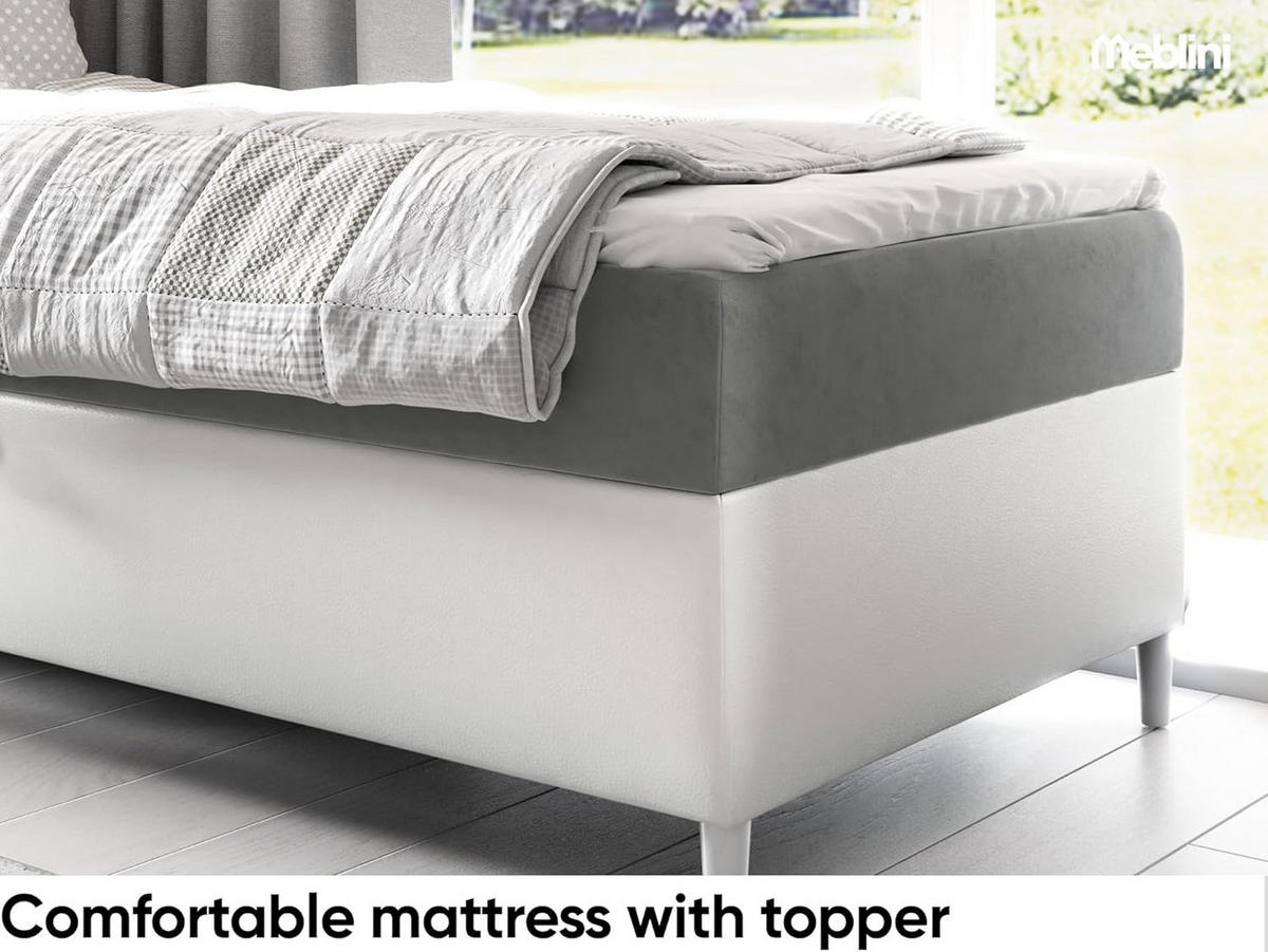 KINDERBETT FLIPPO 1 - Weiß/Grau, Holzwerkstoff (92/208cm) - Meblini