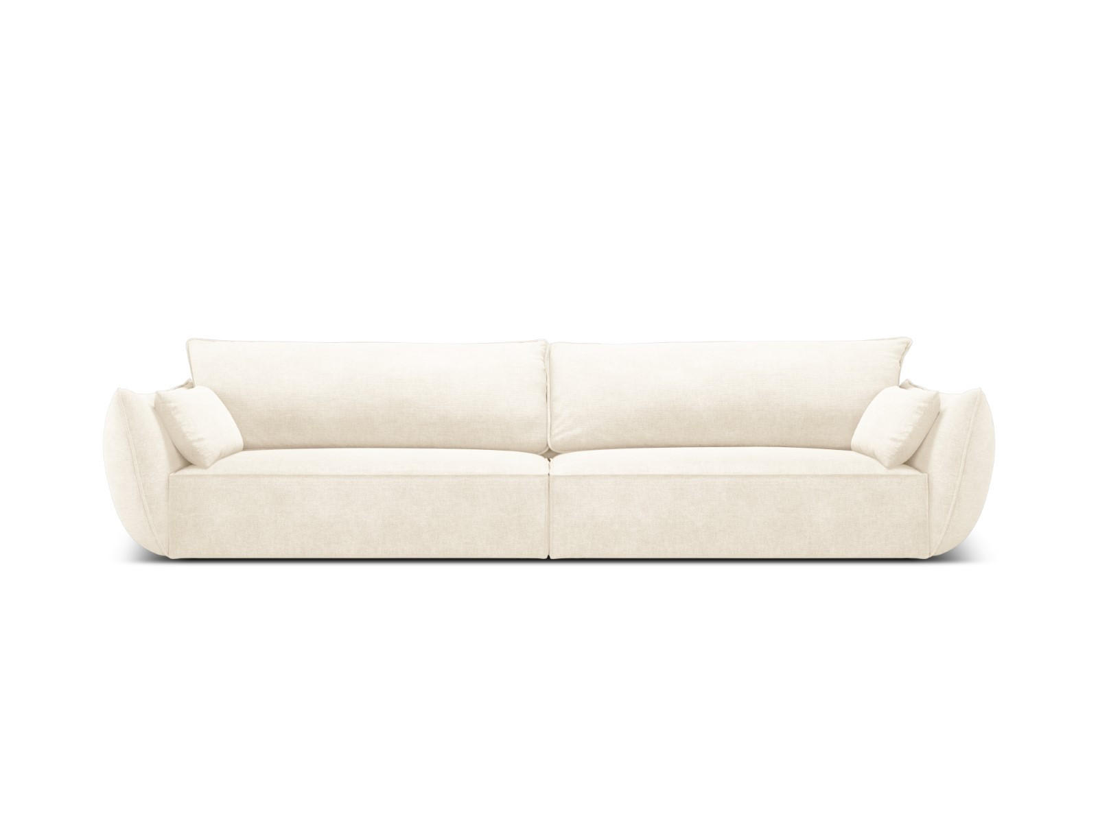 SOFA Kaelle aus Chenille-Stoff leichtes beige 4 Sitzplätze - Creme, Textil (110/85/248cm) - Micadoni