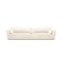 SOFA Kaelle aus Chenille-Stoff leichtes beige 4 Sitzplätze - Creme, Textil (110/85/248cm) - Micadoni