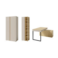 JUGENDZIMMER-SET LIBU AA 3-teilig in Sandbeige / Geölte Eiche - Eichefarben/Beige, Holzwerkstoff (373/195/63cm) - Deine Möbel 24