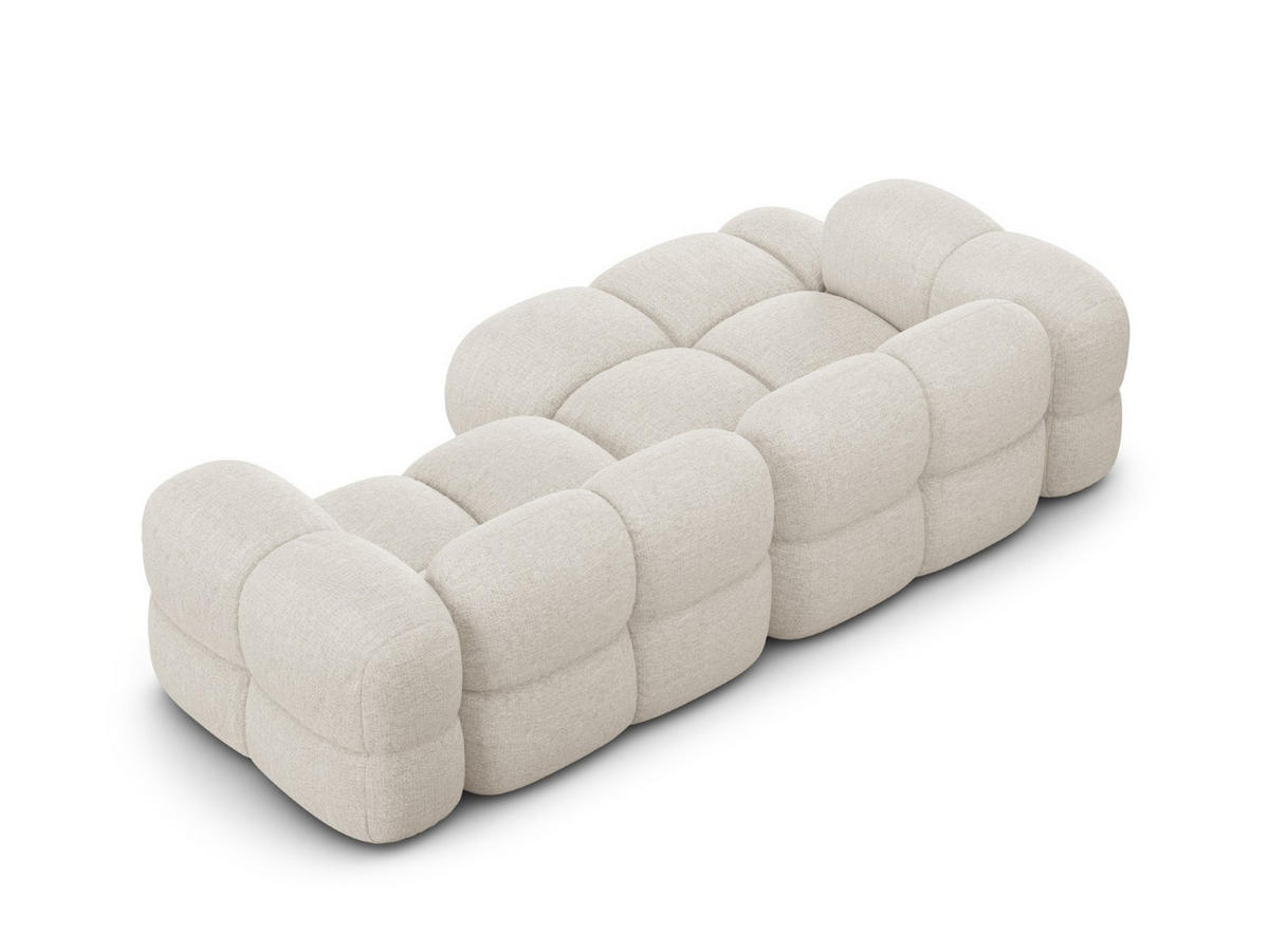 ECKSOFA links Loretto aus strukturiertem Stoff beige 3 Sitzplätze - Beige, Textil (147/250cm) - Cosmopolitan Design