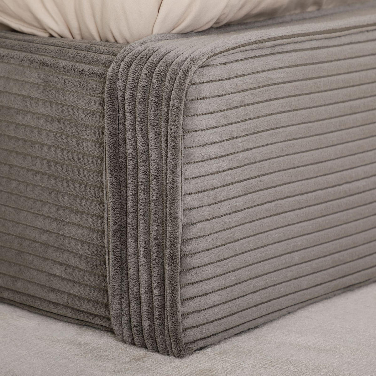 POLSTERBETT CURSIO 140x200 cm grau - Grau, Textil (140/200cm) - IDIMEX