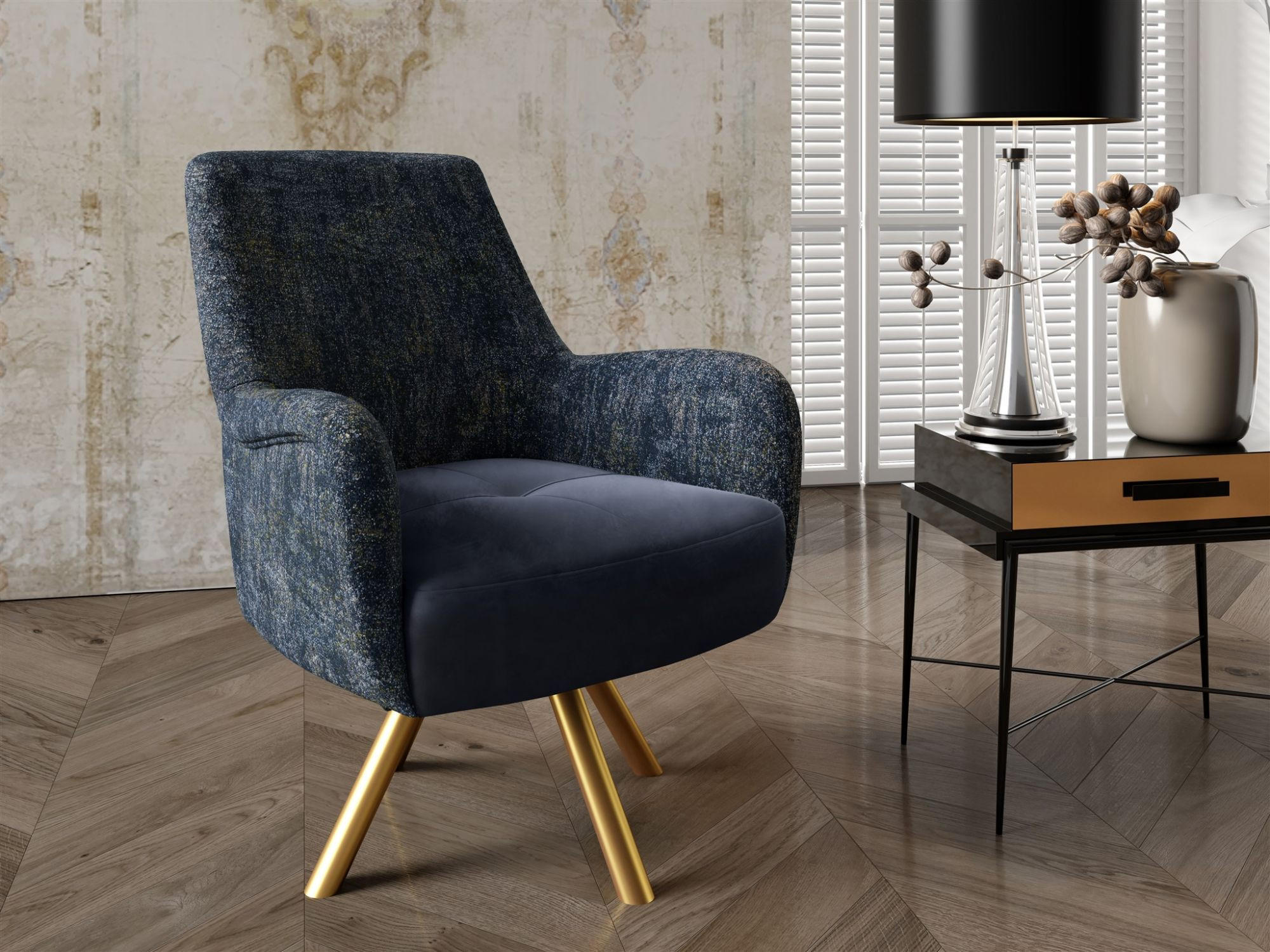 SESSEL Valerie In Touch Me - Dunkelblau, Holzwerkstoff/Textil (74/100/92cm) - Fun Möbel