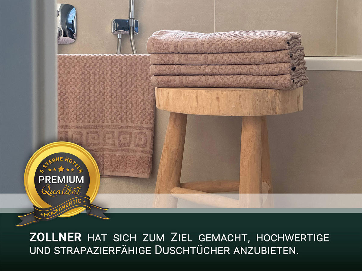 DUSCHTÜCHER, 5er-Set, 70x140 cm, 100% Baumwolle, Beige - Cappuccino, Textil (70/140cm) - Zollner