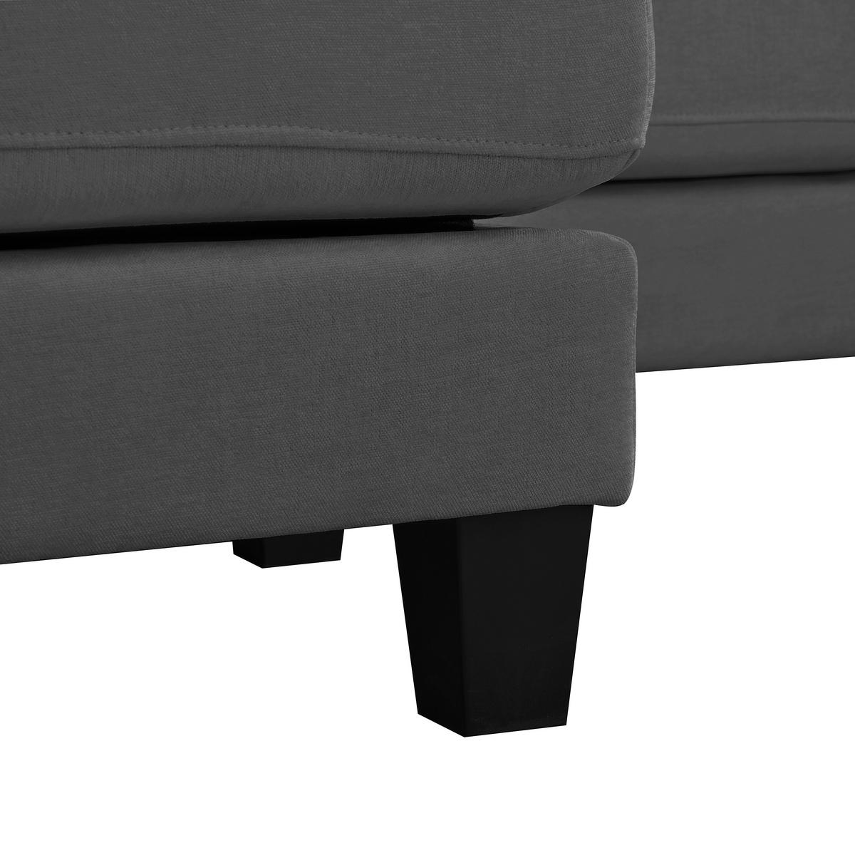WOHNLANDSCHAFT aus Chenille 268x128x84 cm mit Doppel-Chaiselongue, grau - Grau, Textil (128/84/268cm) - Luhomfu
