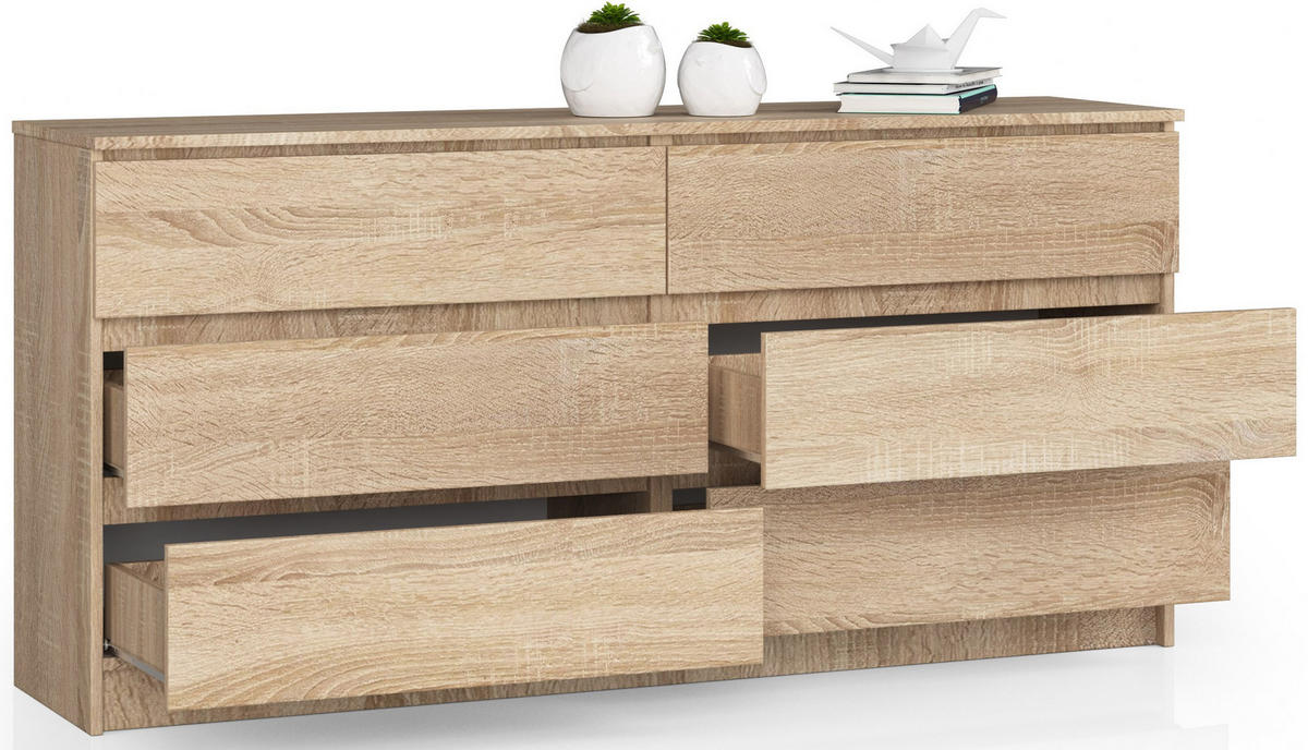 KOMMODE Eiche Sonoma 77/160/40 - Sonoma Eiche, Holzwerkstoff (160/77/40cm) - RAUMHIRSCH FURNITURE