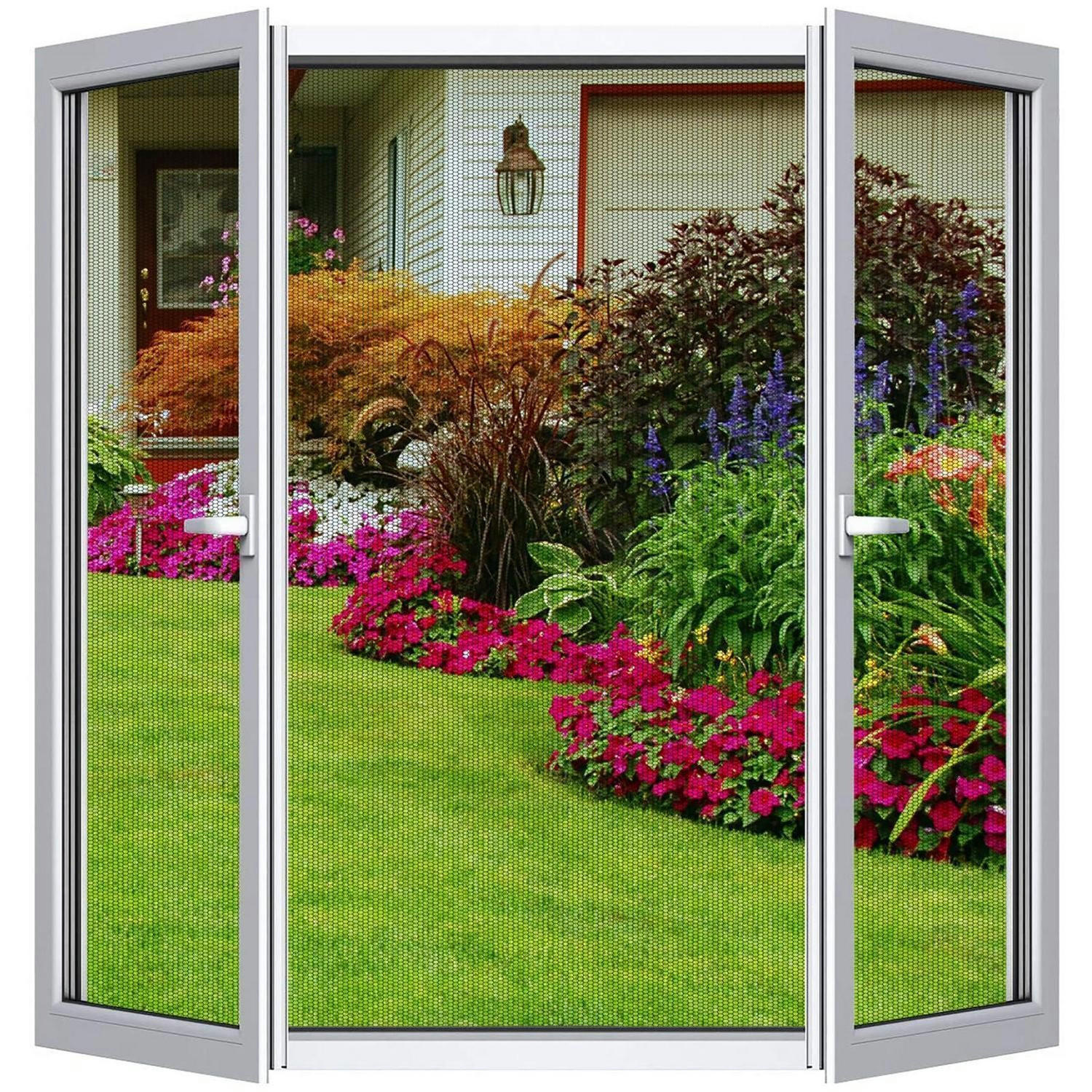 FLIEGENGITTER Fenster 150 x 155 cm Schwarz Selbstklebend - Transparent, Textil (15/20/5cm)