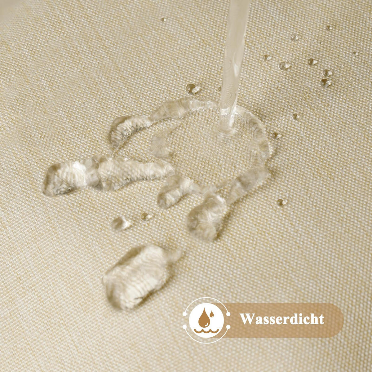 DUSCHVORHANG Leinen Wasserdicht Beige 180/180 cm - Beige, Textil (180/180cm) - Kaket