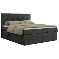 BOXBETT VITTORIA 140/200 - Dunkelgrau Struktur - H3 - Dunkelgrau, Holz/Textil (140/200cm) - MKS