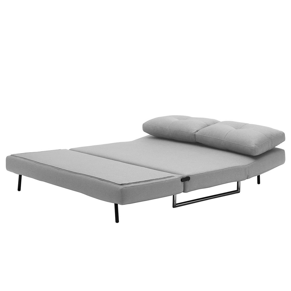 SCHLAFSOFA - Webstoff - Chromfarben/Hellgrau, Textil/Metall (150/85/88cm) - home24