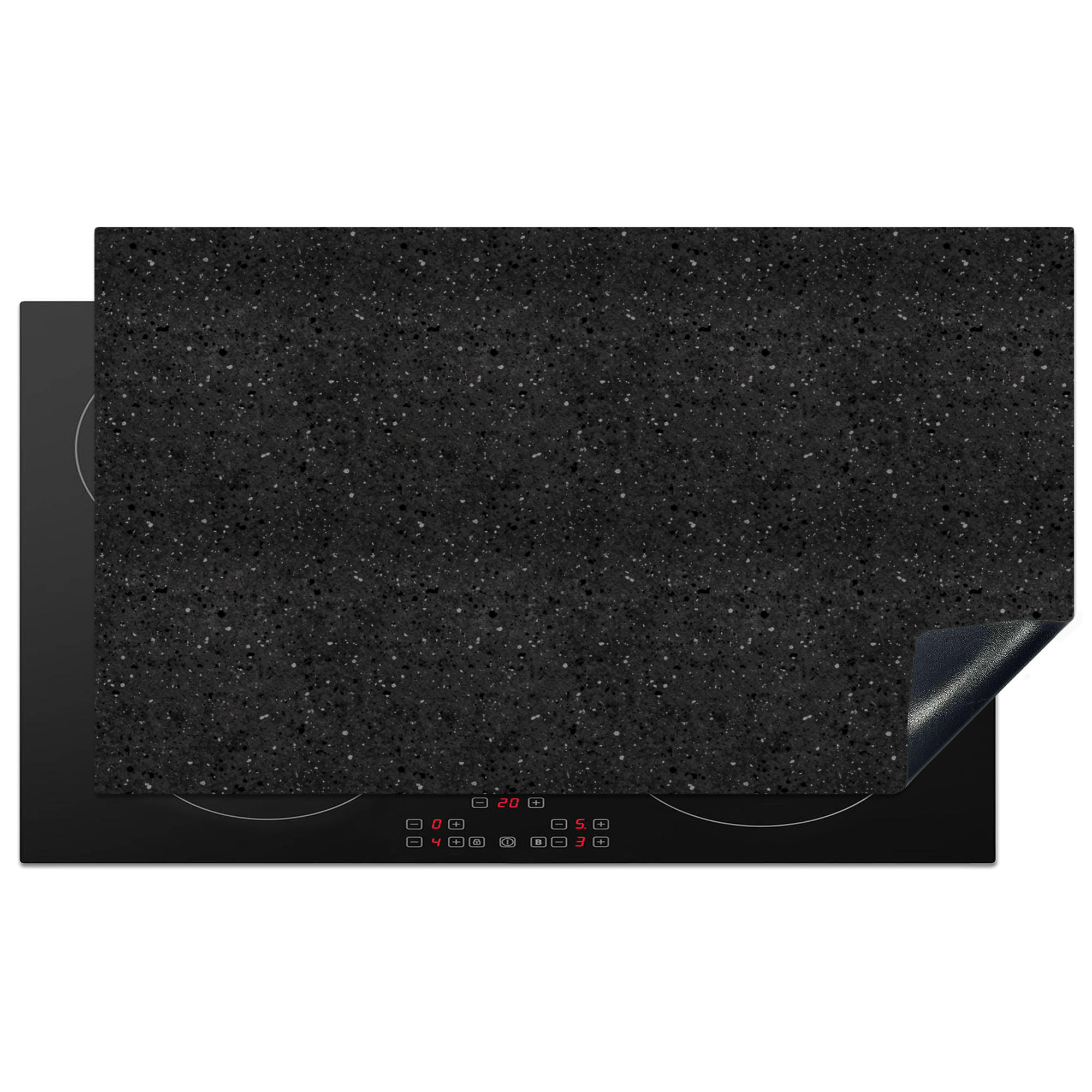 HERDABDECKPLATTE Granit - Schwarz - Grau Induktionsschutz 91.2x52 cm - Anthrazit, Kunststoff (91.2/52/0.2cm) - MuchoWow