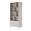 REGAL Vespasia 2S Beige 88,2/193,8/38 cm – Geriffelten Fronten - Beige/Goldfarben, Holzwerkstoff/Metall (88.2/193.8/38cm) - AX Living