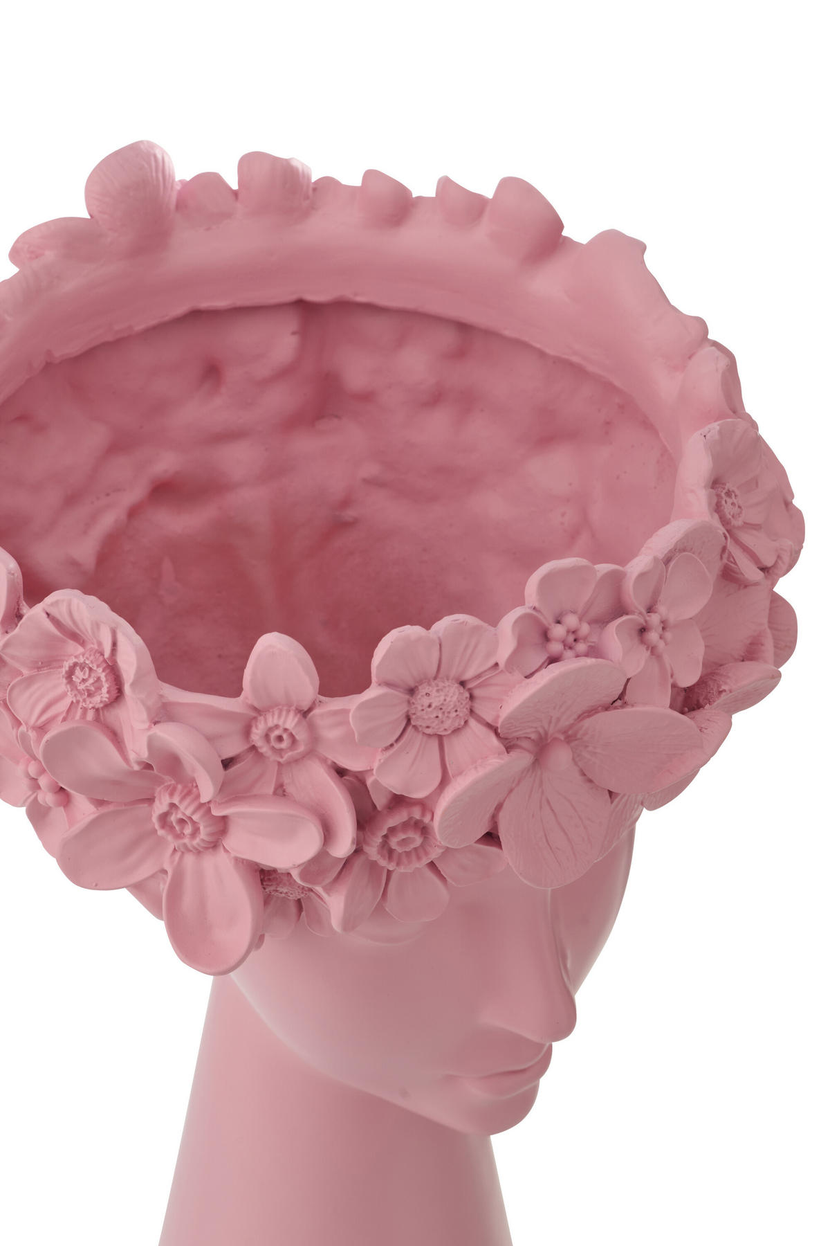 BLUMENTOPF KOPF Rosa - Rosa, Glas/Naturmaterialien (23/40.8cm) - J-Line