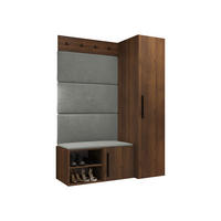 MOBILIER PENTRU HOL Medi II - culoare lemn de nuc/negru, material plastic/compozit lemnos (40/191/50cm) - MIRJAN24