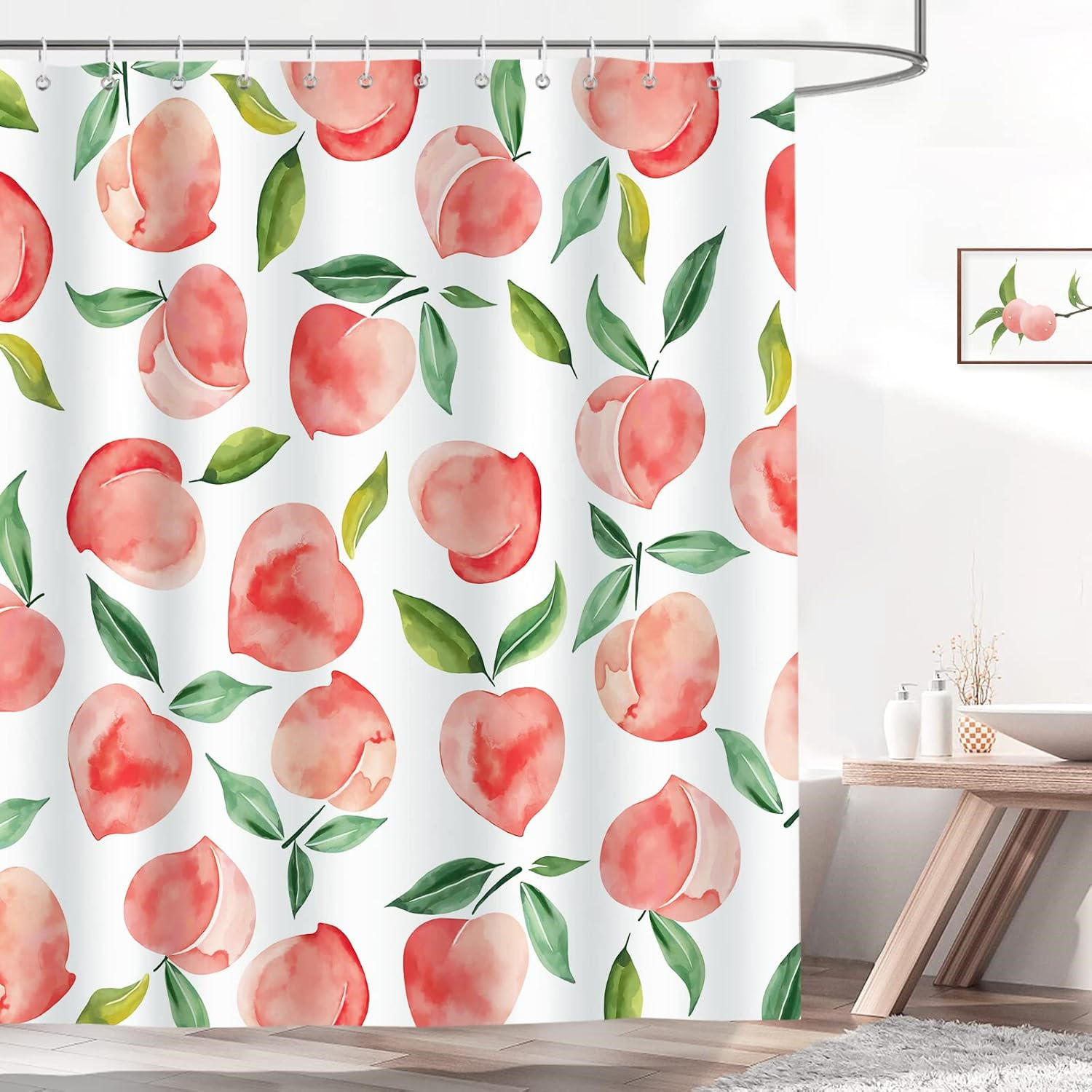 DUSCHVORHANG mit Haken Badezimmer - Pink, Textil (180/180cm) - MCBOSON