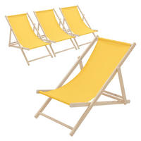 LIEGESTUHL 4er Set Gelb - Gelb, Holz (57.5/83/100cm) - ECD-Germany
