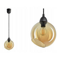 PENDELLEUCHTE Kogel - Transparent/Schwarz, Glas/Metall (15/15/80cm) - kiki design