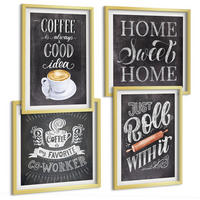 BILDER SET 4er Set - 50x50 cm & 40x60 cm Goldrahmen - Kaffeeroller, heimelige Wärme - Goldfarben, Kunststoff (50/50cm) - TULUP