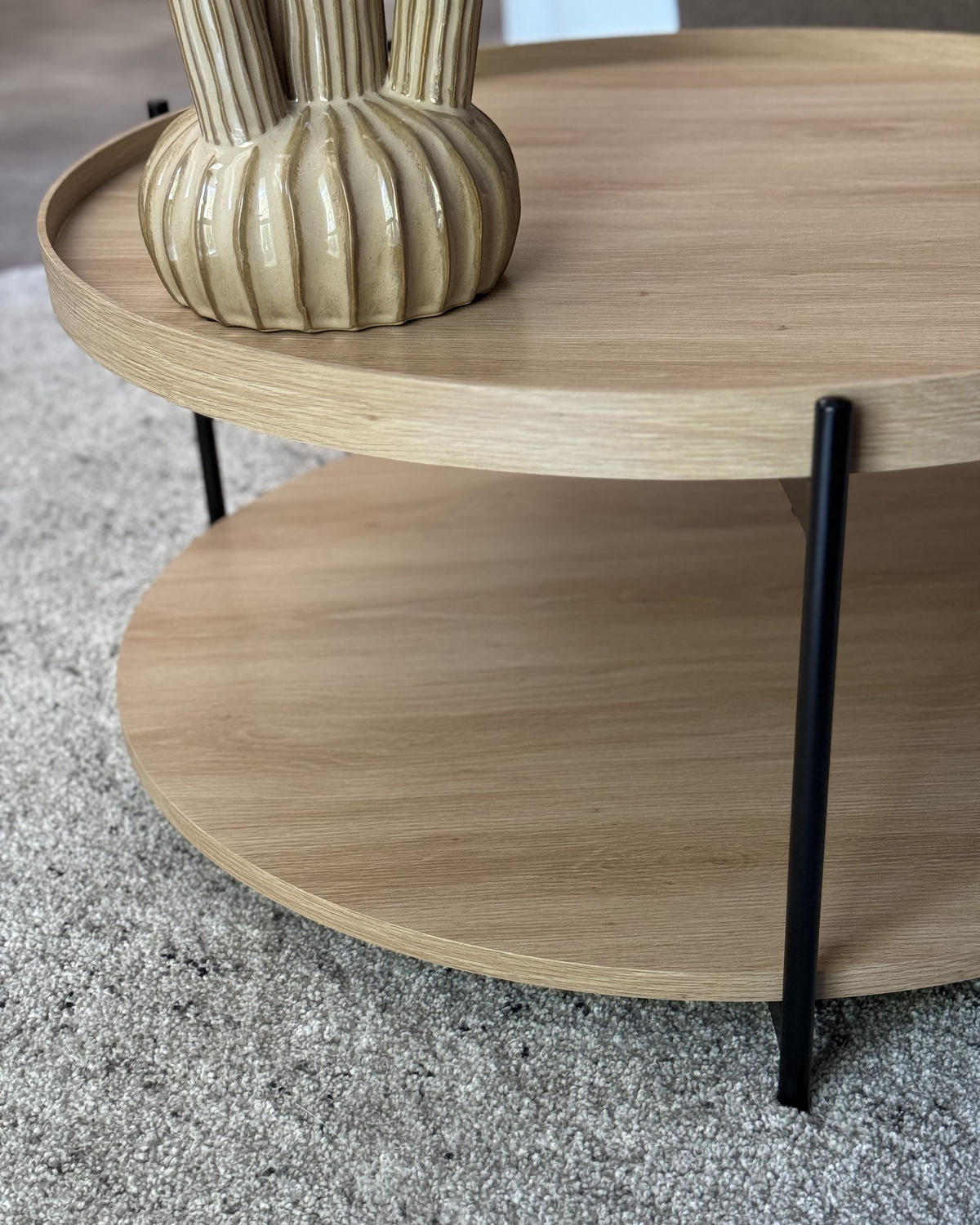KONFERENČNÍ STOLEK Hnědý Lander - černá/hnědá, kompozitní dřevo (78/78/40cm) - Beliani