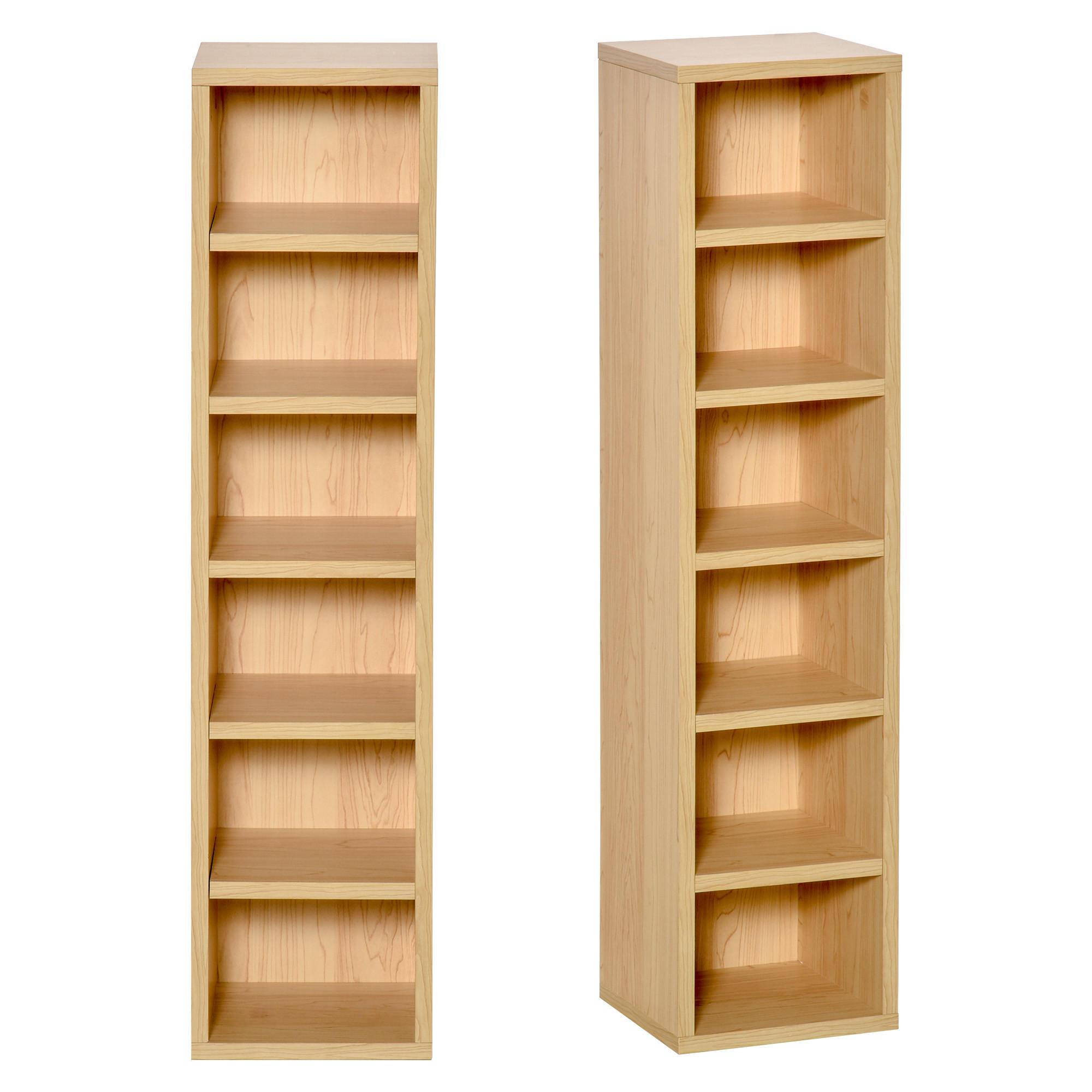 AKTENREGAL 2er-Set DE-14388 12 Fächer für 160 CDs Buche - Beige, Holzwerkstoff (19/88/21cm) - ComfortXL