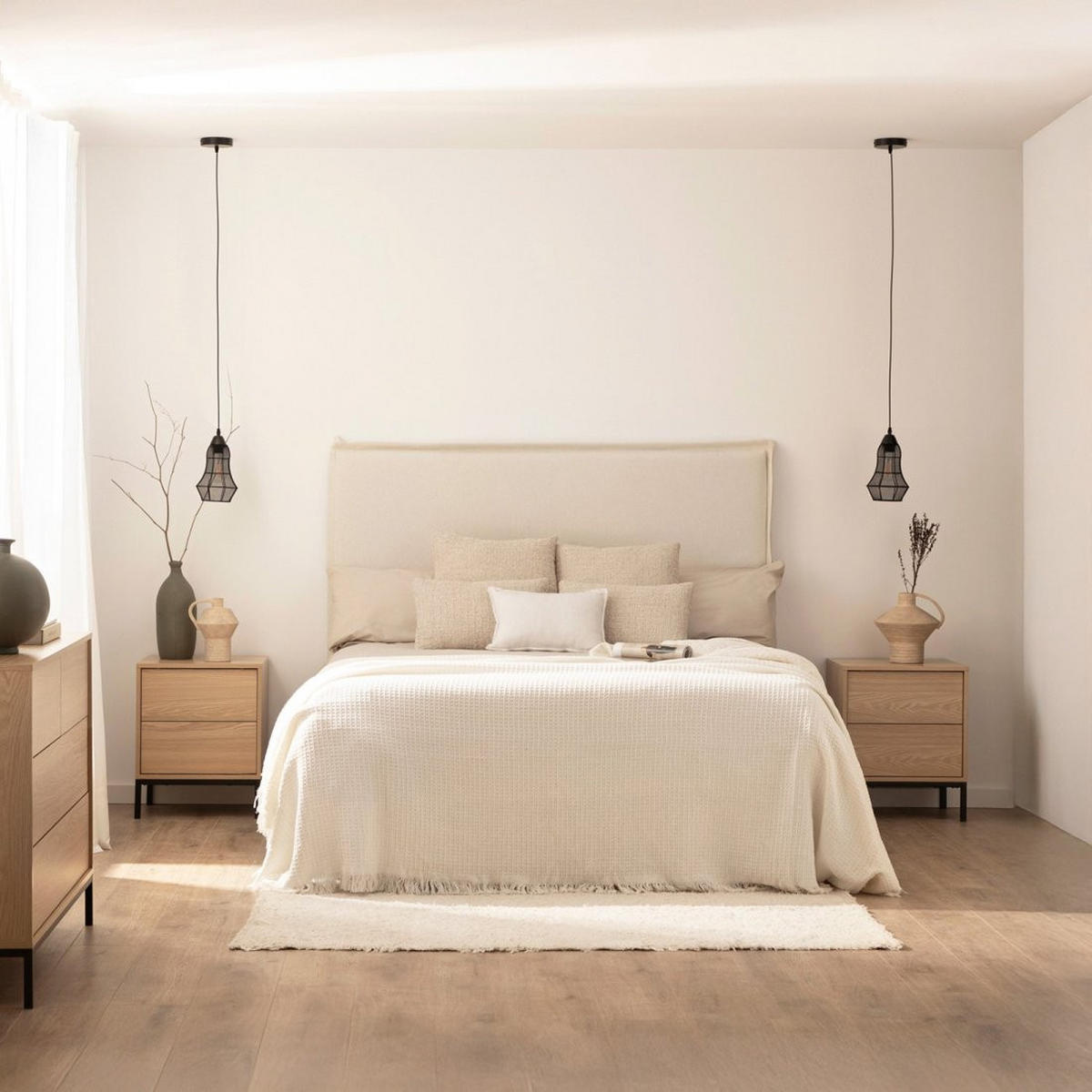 NACHTTISCH 2 SCHUBLADEN Remi Natürlich 45 cm x 55 cm - Naturfarben, Holzwerkstoff (45/55/40cm) - Klast Home