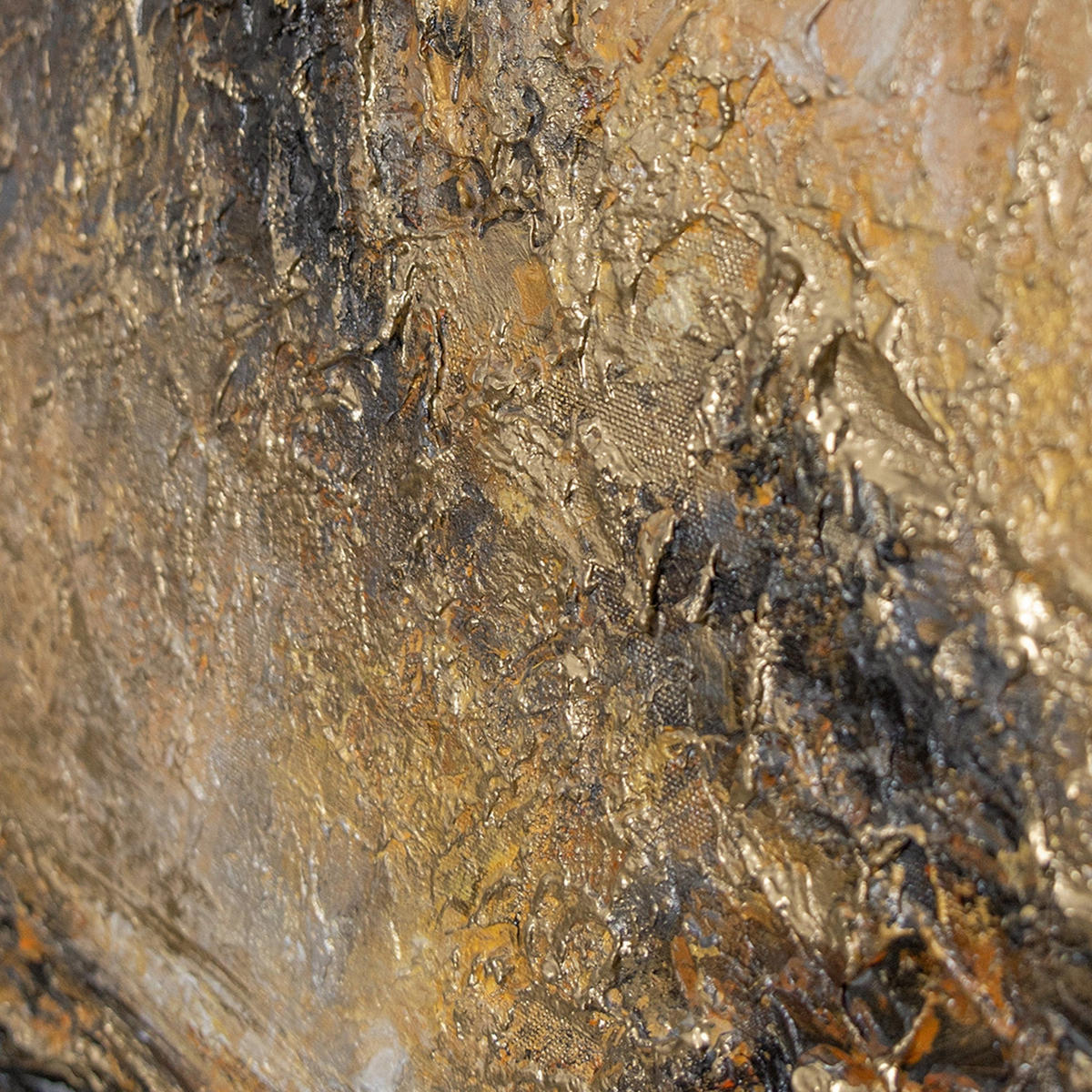 GEMÄLDE Goldener Strom Schattenfugenrahmen Grau 70x50 cm - Grau, Holz (70/50cm) - YS-art gallery