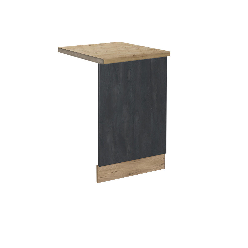 FRONTBLENDE R-Line Schwarz Beton 45 cm AP Eiche - Eiche Wotan/Schwarz, Holzwerkstoff (45/57.2/1.6cm) - Vicco