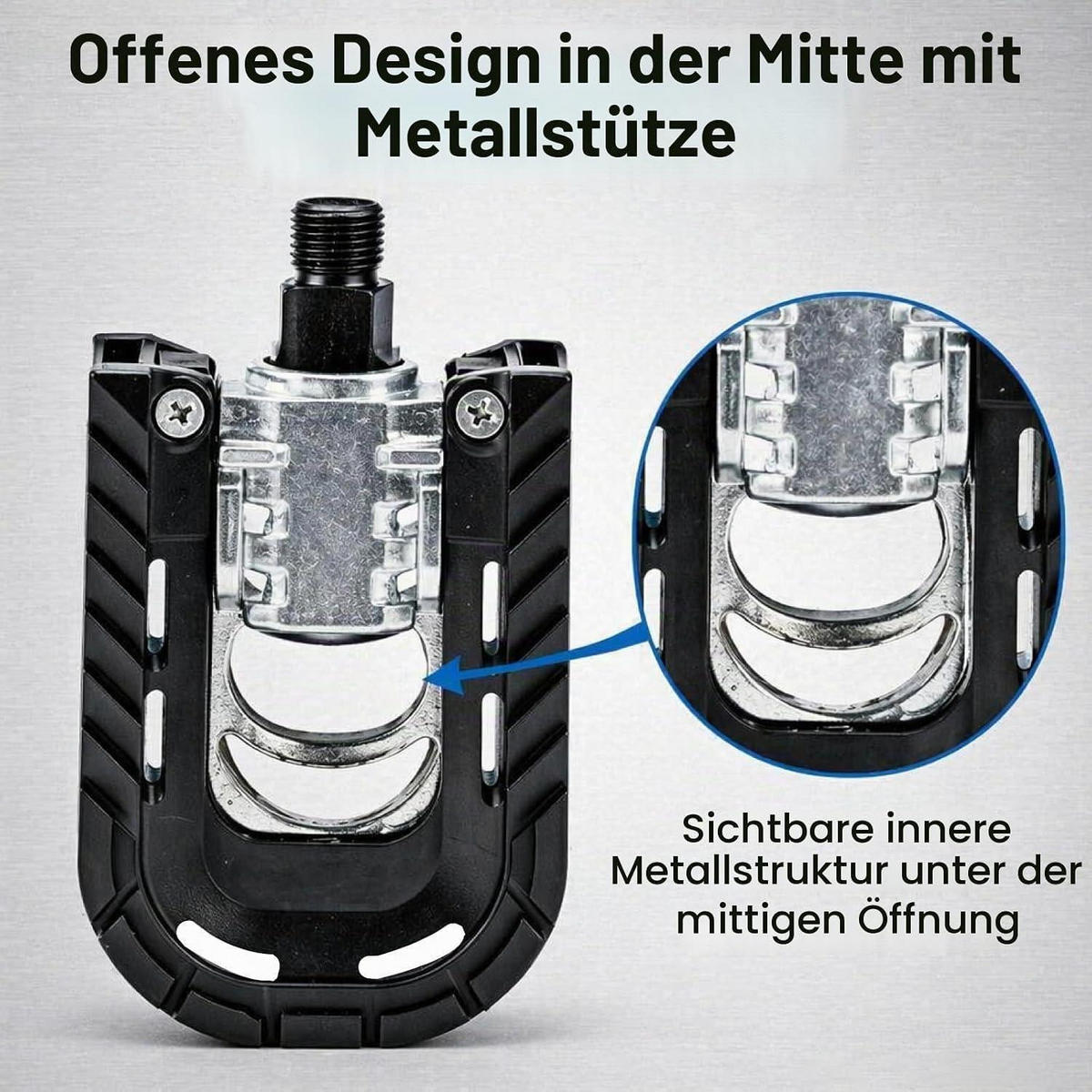 FAHRRADPEDALE 2-teiliges Set mit Reflektoren rutschfest 9/16 Zoll Aluminium faltbar - Schwarz, Kunststoff (6.9/2.7/12.4cm)