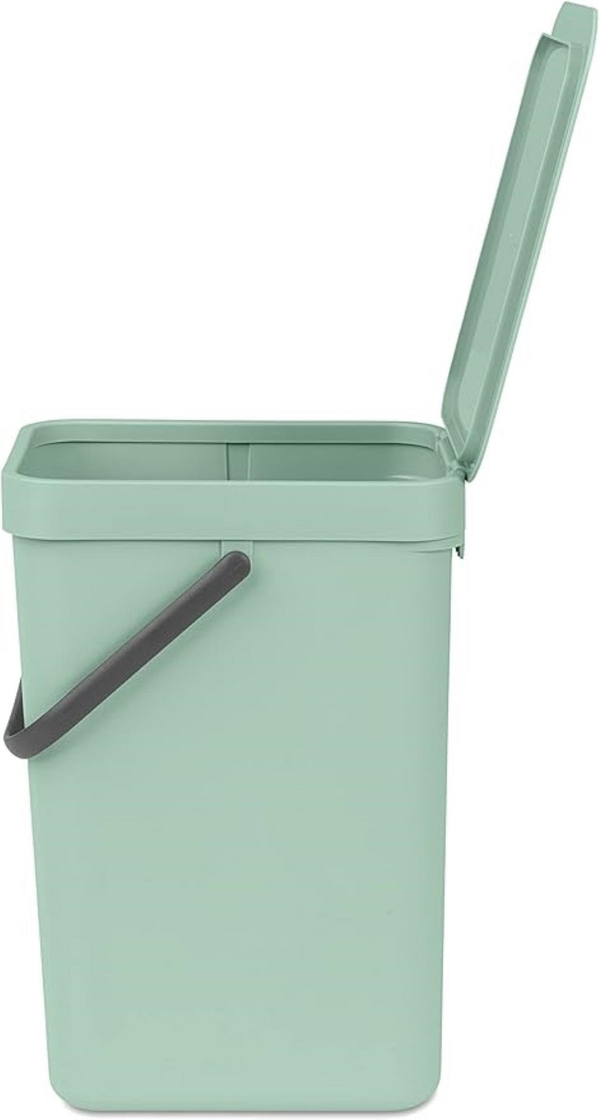 MÜLLEIMER Mit Stay Open Deckel 12 Liter 35 x 20 x 24,9 cm Kunststoff Jade - Grün, Kunststoff (20/35/24.9cm) - PROREGAL