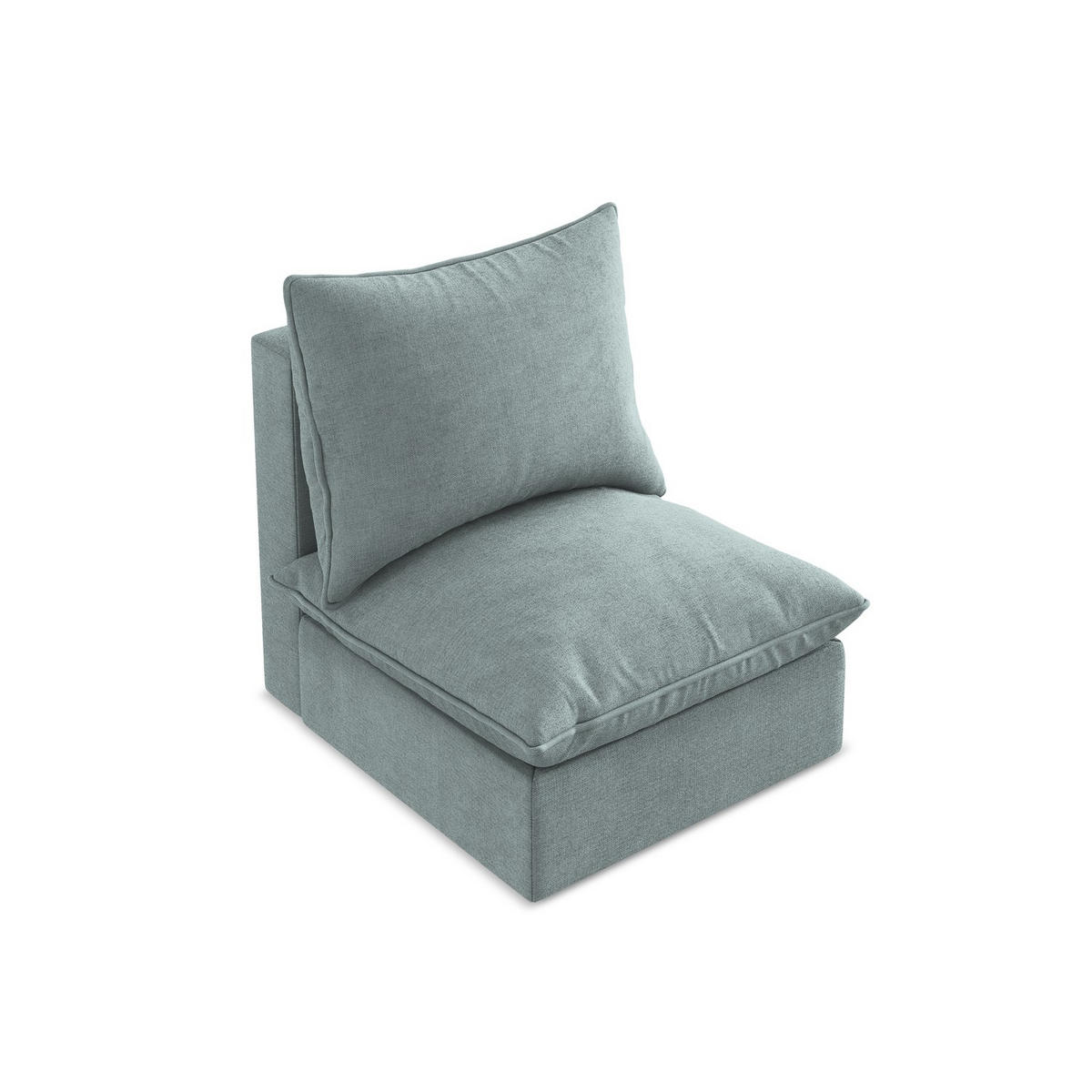 SOFAELEMENT Strukturstoff Blau - Pastellblau/Schwarz, Holzwerkstoff/Kunststoff (75/77/90cm) - LaMiaSofa