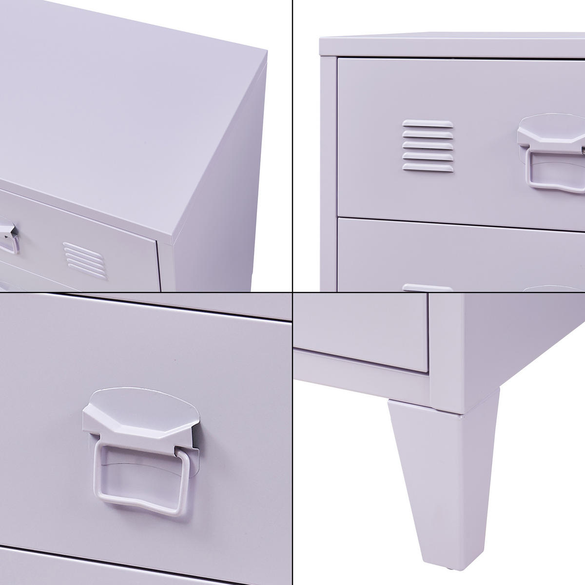 METALLSCHRANK Hämeenlinna - Lila, Metall (60/72/40cm) - [en.casa]