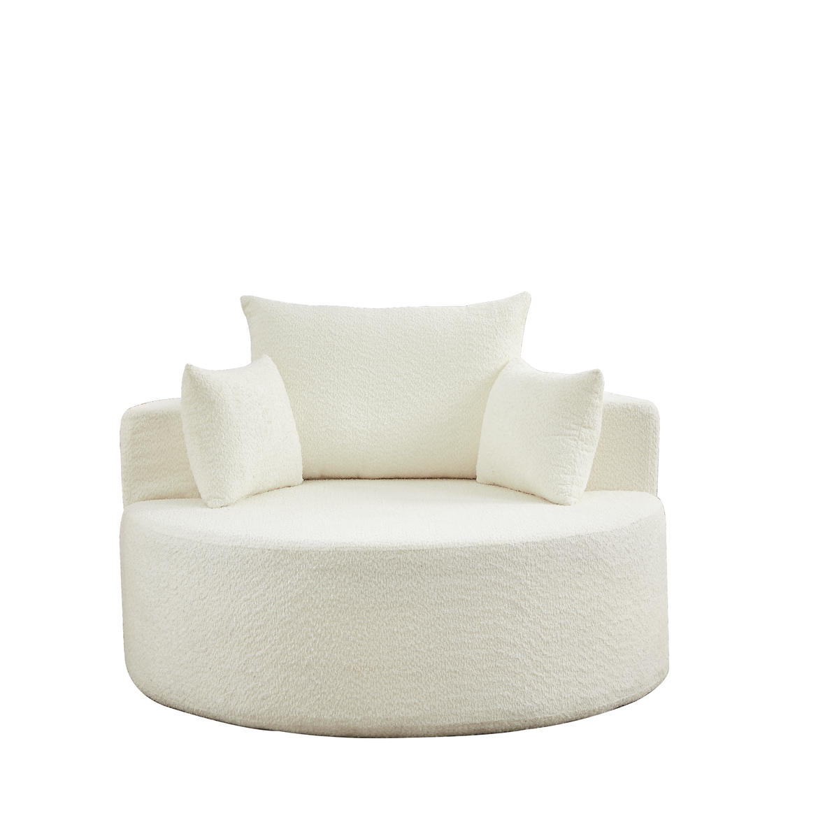 SESSEL ohne Montage mit Rückenkissen und zylindrischem Kopfkissen, Beige - Beige, Textil (127/85/127cm) - Redom