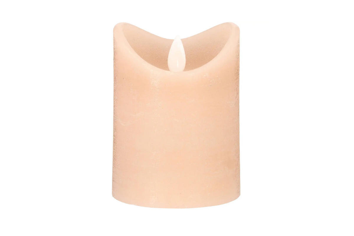 LED-KERZE Ø7,5x10 cm, Beige - Beige, Naturmaterialien (7.5/7.5/10cm) - dasmöbelwerk