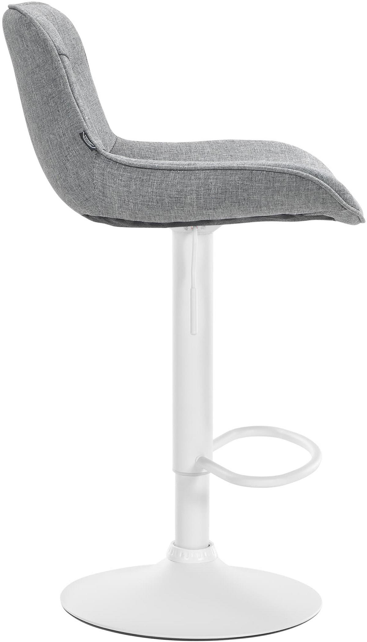 BARHOCKER 2er Set Stoff grau - Weiß/Grau, Textil/Metall (49/85/51cm) - CLP