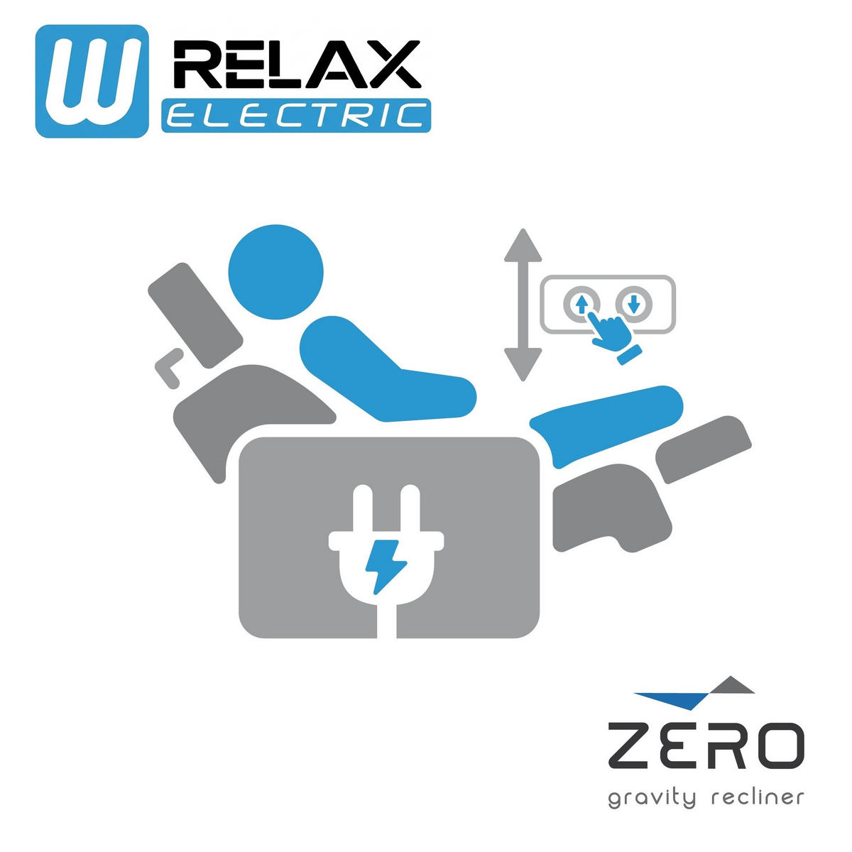 RELAXSOFA MORELLO 2-Sitzer, hellgrau, 2 x Relax Zero Gravity - Hellgrau, Holz/Textil (164/82/103cm) - Wozimo